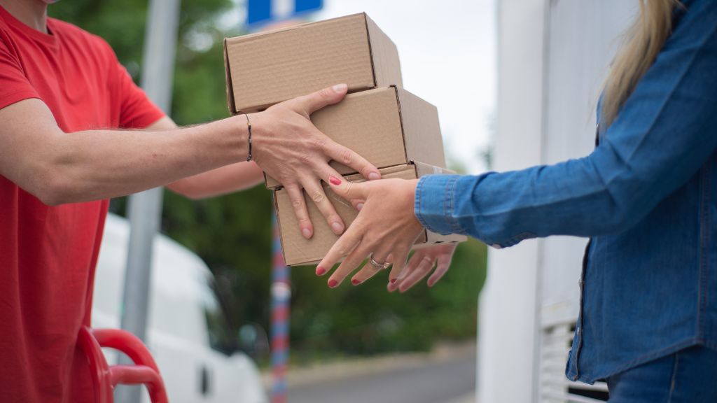 An image of the delivery process for a customized T-shirt business, highlighting the importance of delivering products accurately and on time to customers.