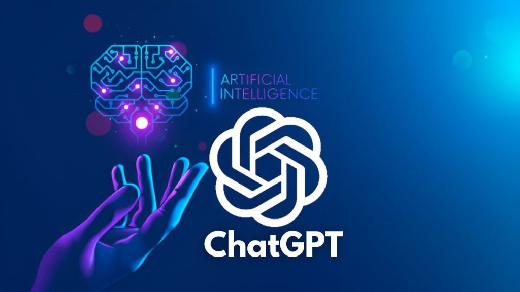 An illustration of ChatGPT, showcasing examples of language processing and human-machine dialogue through artificial intelligence.