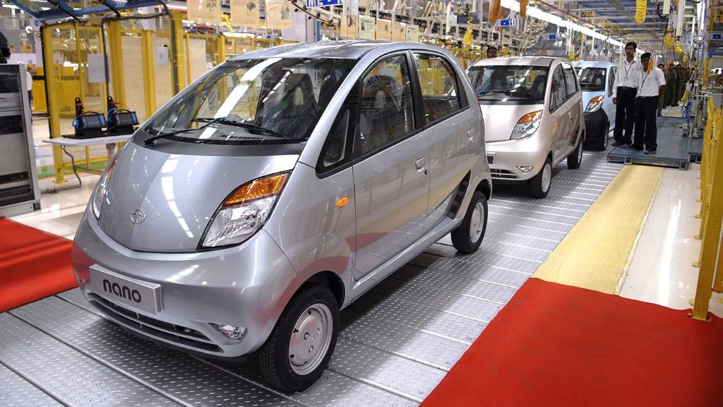 Tata Nano car, India's most well-known affordable car model.