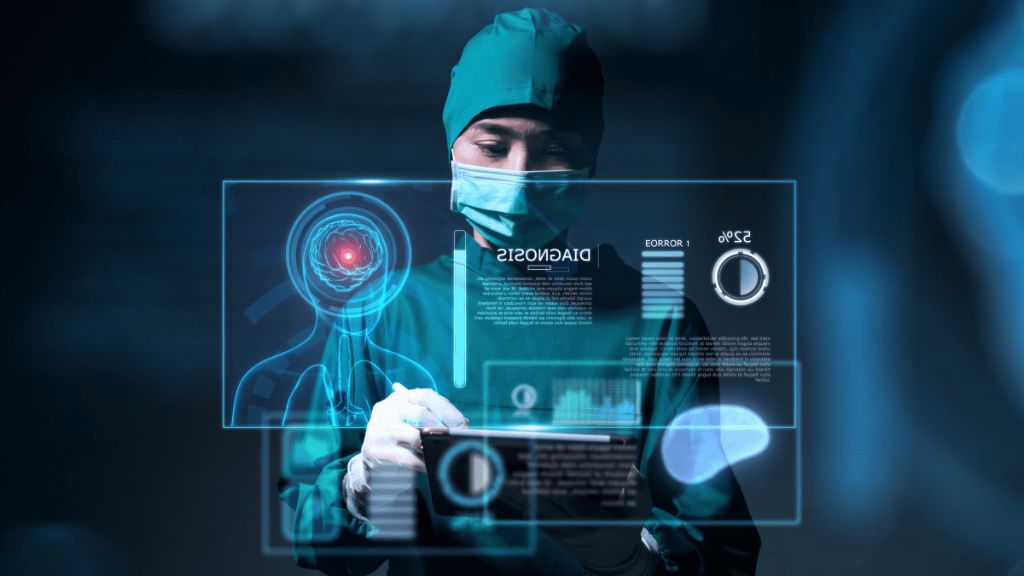 The use of artificial intelligence (AI) in healthcare, improving diagnosis and treatment systems.