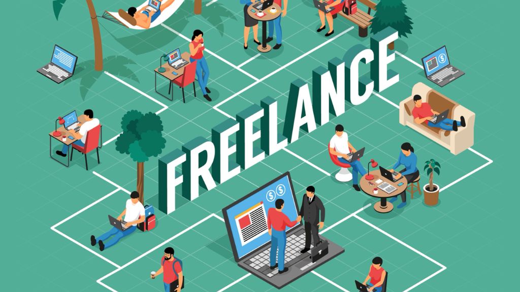 An analytical image of the advantages and disadvantages of freelancing.